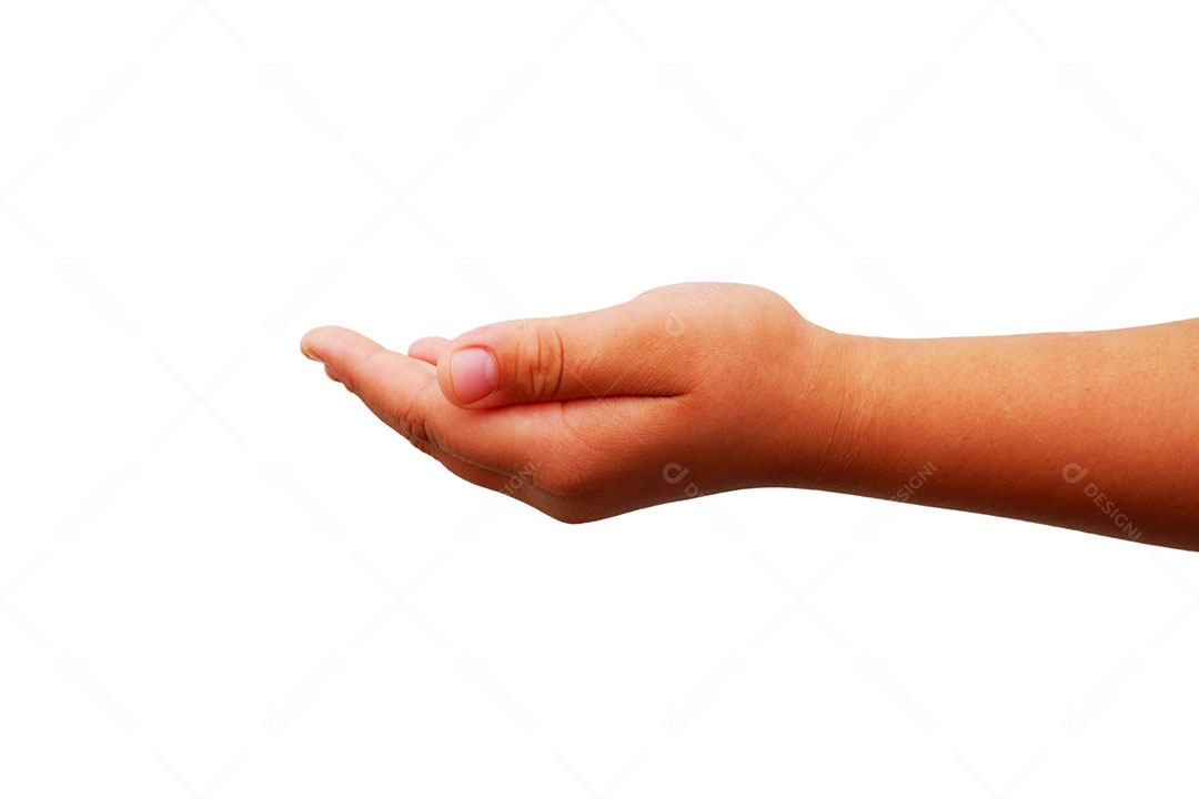 Mãos de pessoa sobre fundo isolado