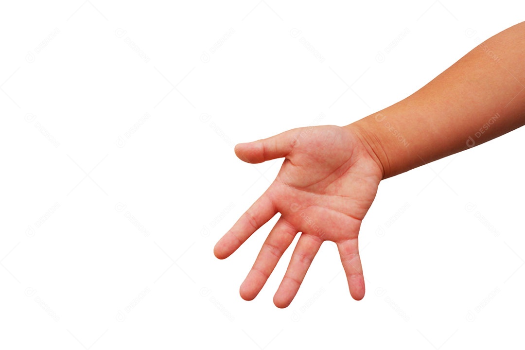 Mãos de pessoa sobre fundo isolado