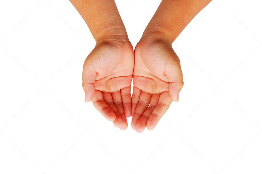 Mãos de pessoa sobre fundo isolado