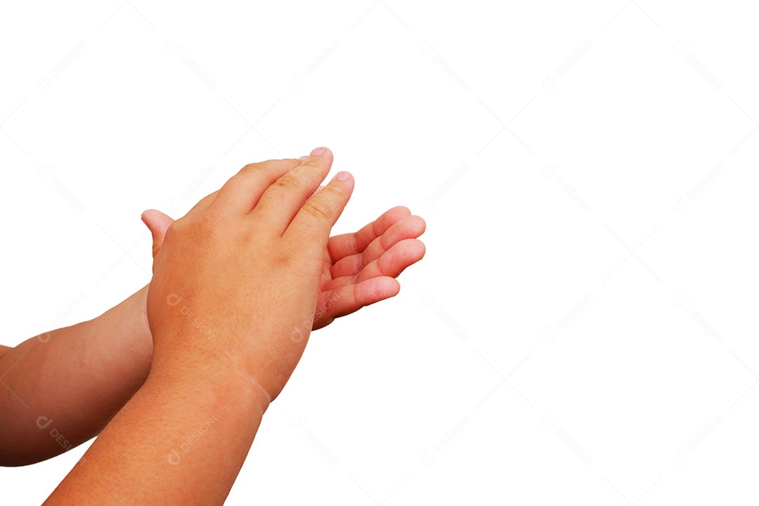 Mãos de pessoa sobre fundo isolado