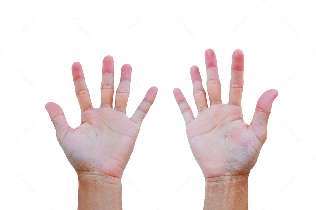 Mãos de pessoa sobre fundo isolado