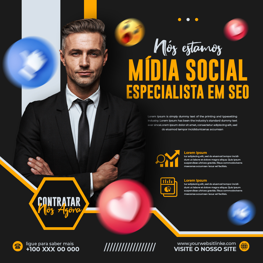 Marketing Nós Estamos Mídia Social Social Media PSD Editável