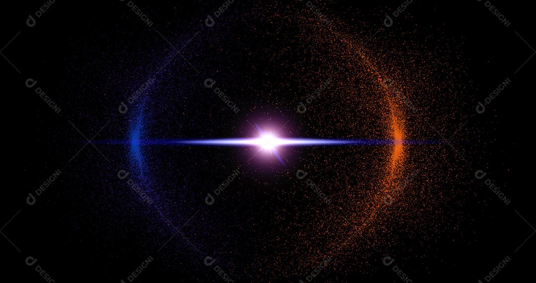 Partículas de brilho abstratas em círculo em fundo preto