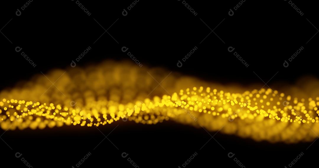 Partícula de ouro abstrata e fundo de bokeh de ouro