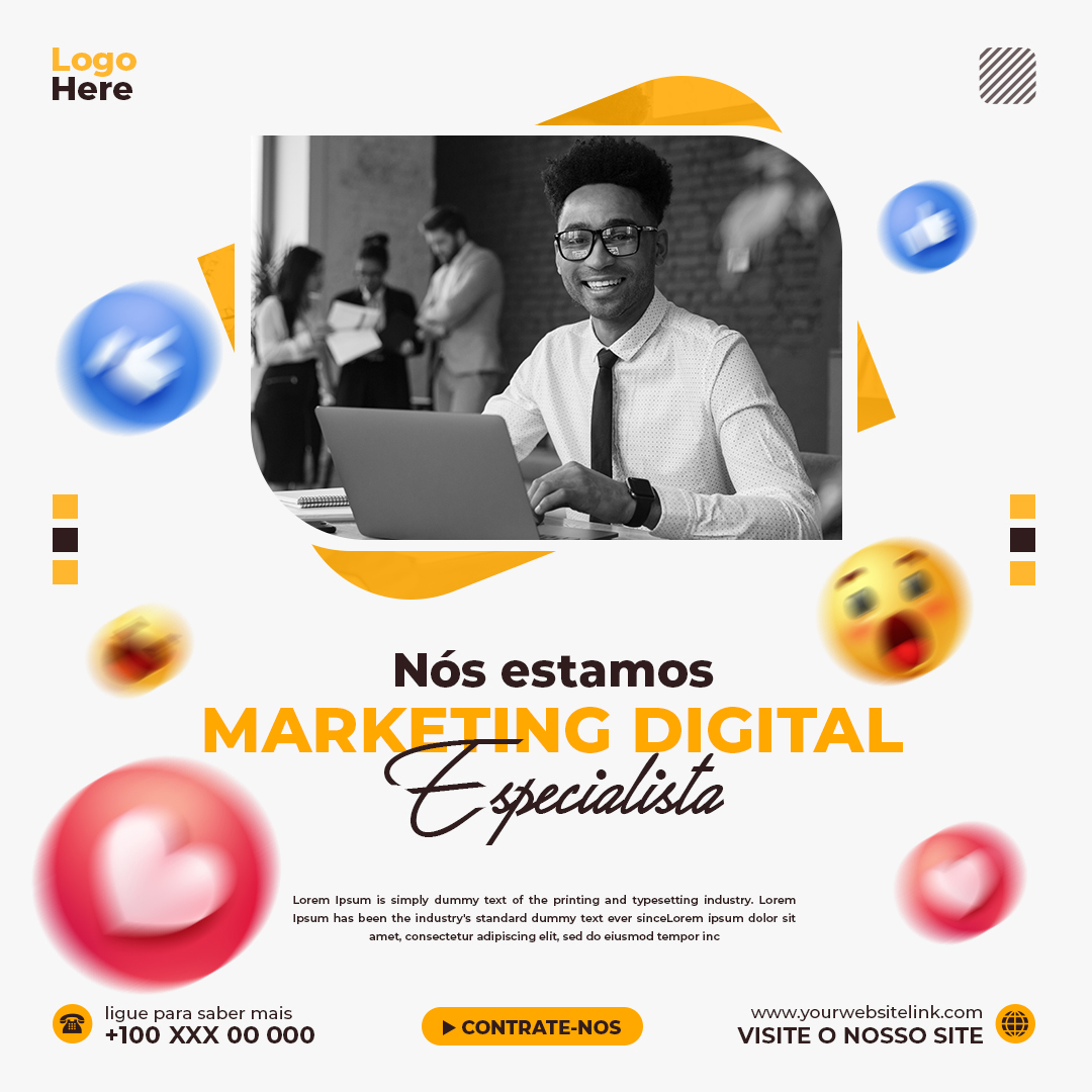 Marketing Nós Estamos No Marketing Digital Social Media PSD Editável