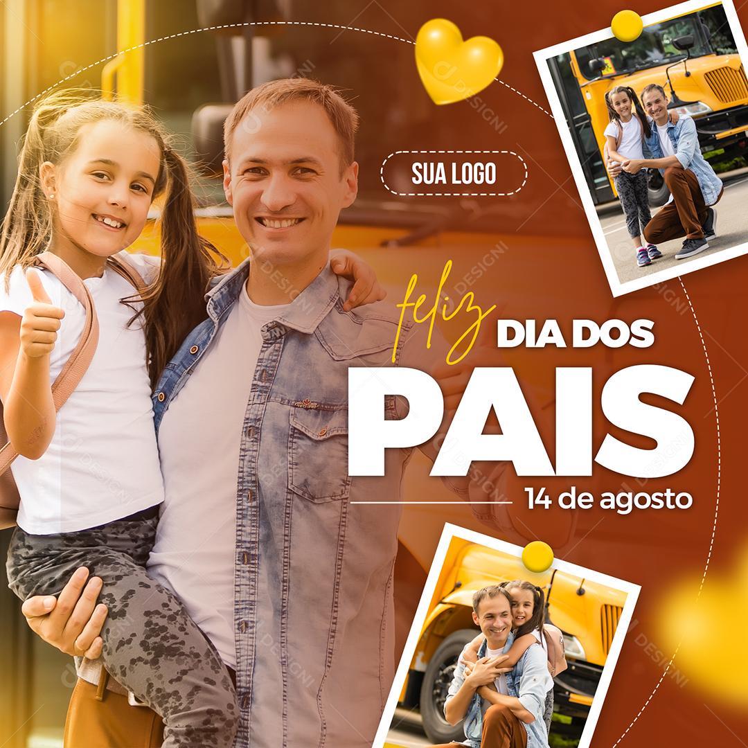 Social Media Feliz Dia dos Pais 14 de Agosto PSD Editável