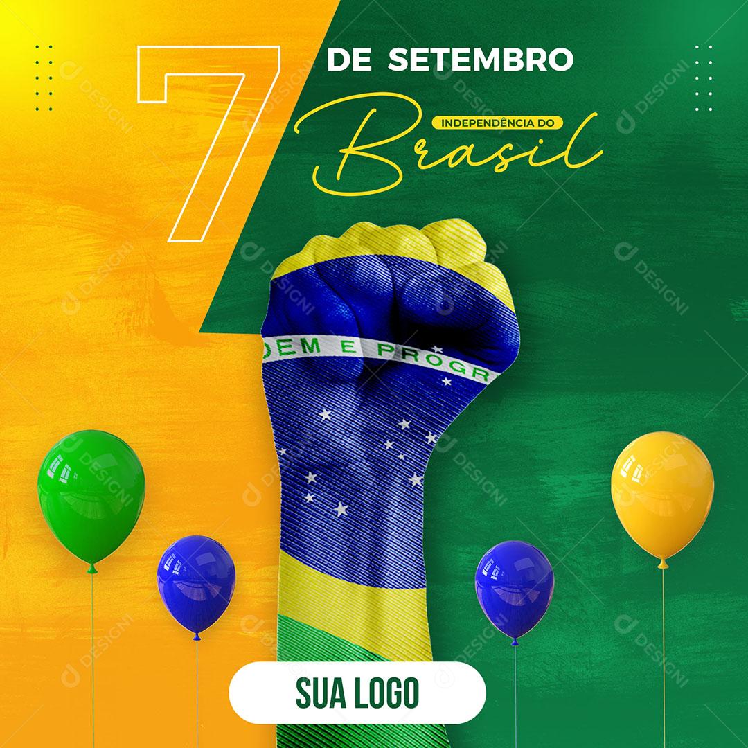 Social Media 07 de Setembro Dia da Independência do Brasil PSD Editável