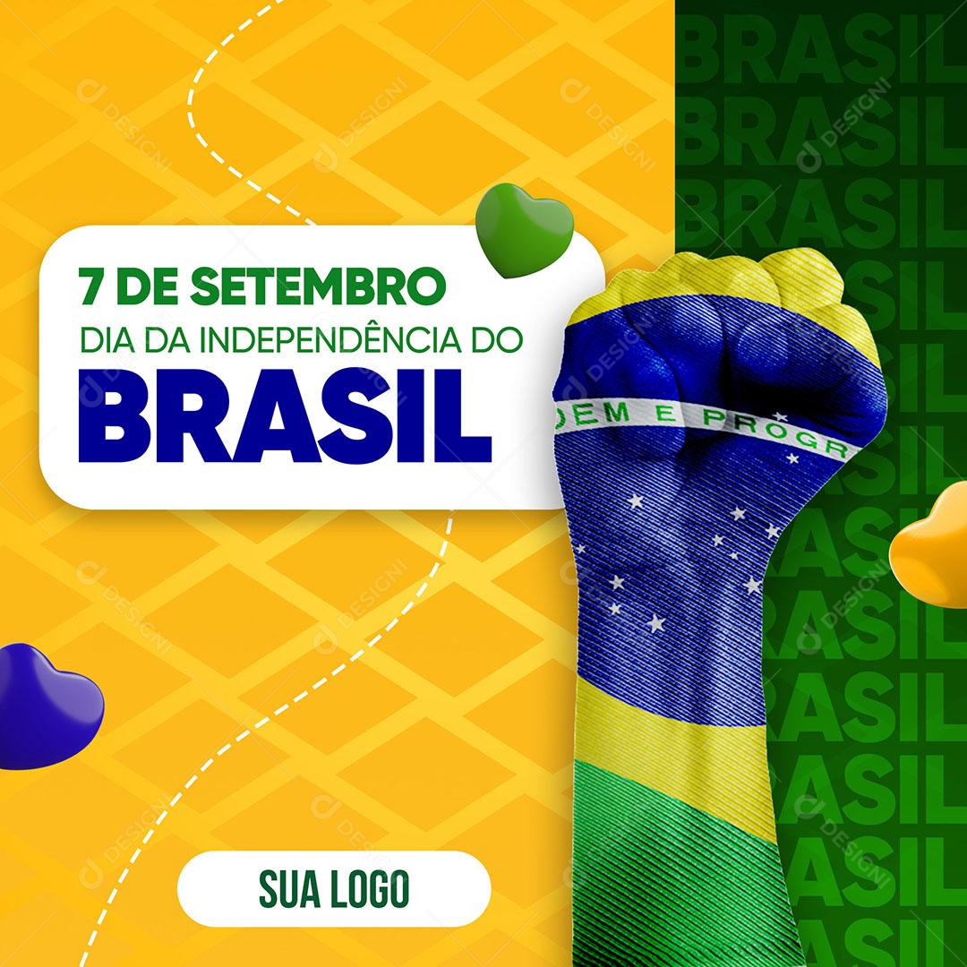 Social Media 07 de Setembro Dia da Independência do Brasil PSD Editável