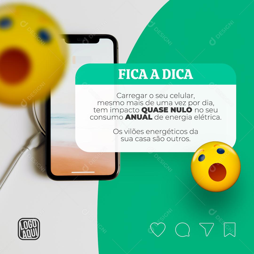 Fica a dica carregar o seu celular Materiais Elétricos Social Media PSD Editável