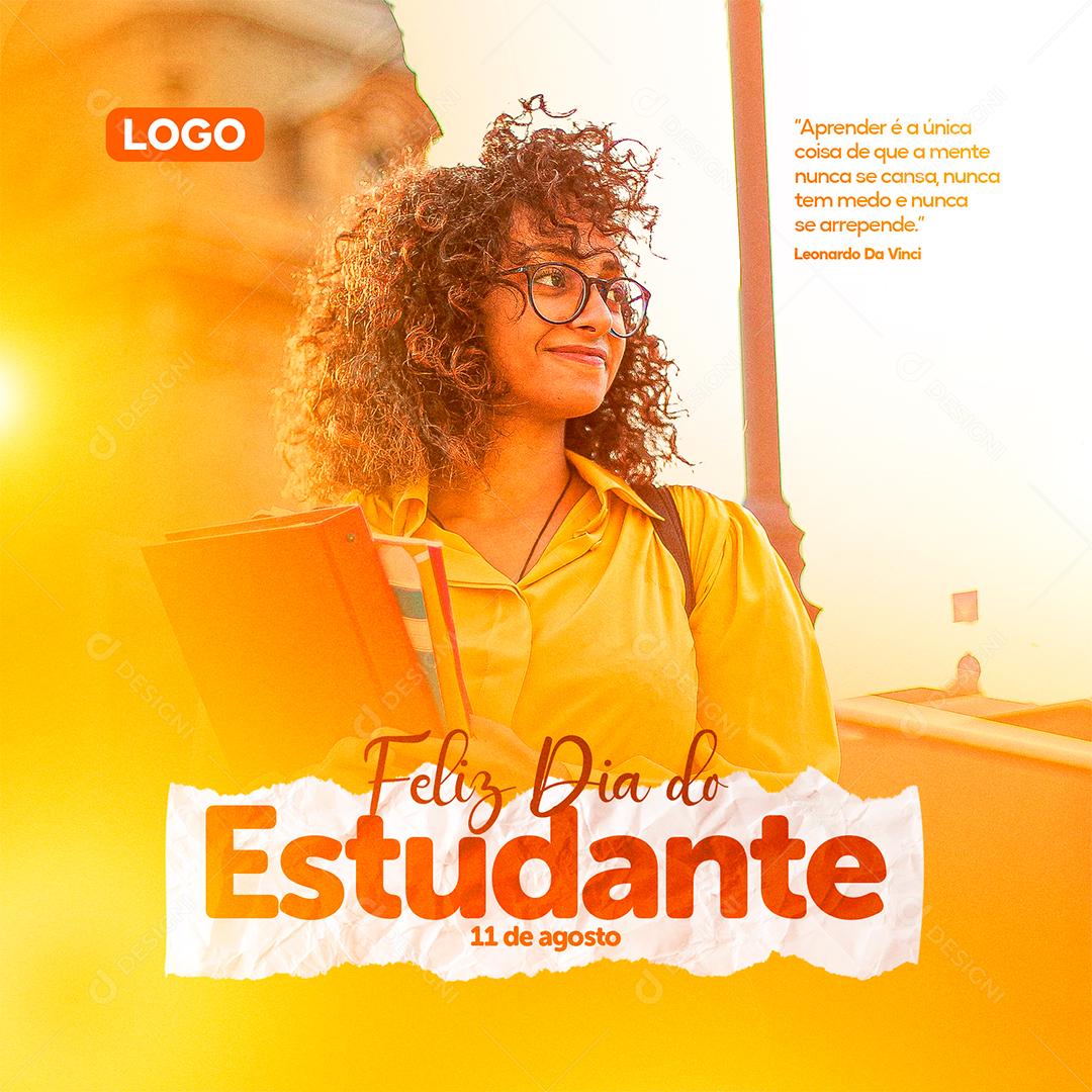 Social Media Feliz Dia do Estudante 11 de Agosto PSD Editável