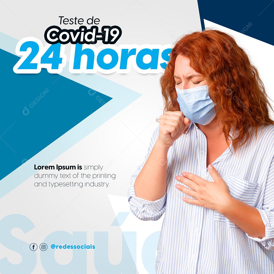 Social Media Teste de Covid 24 Horas PSD Editável