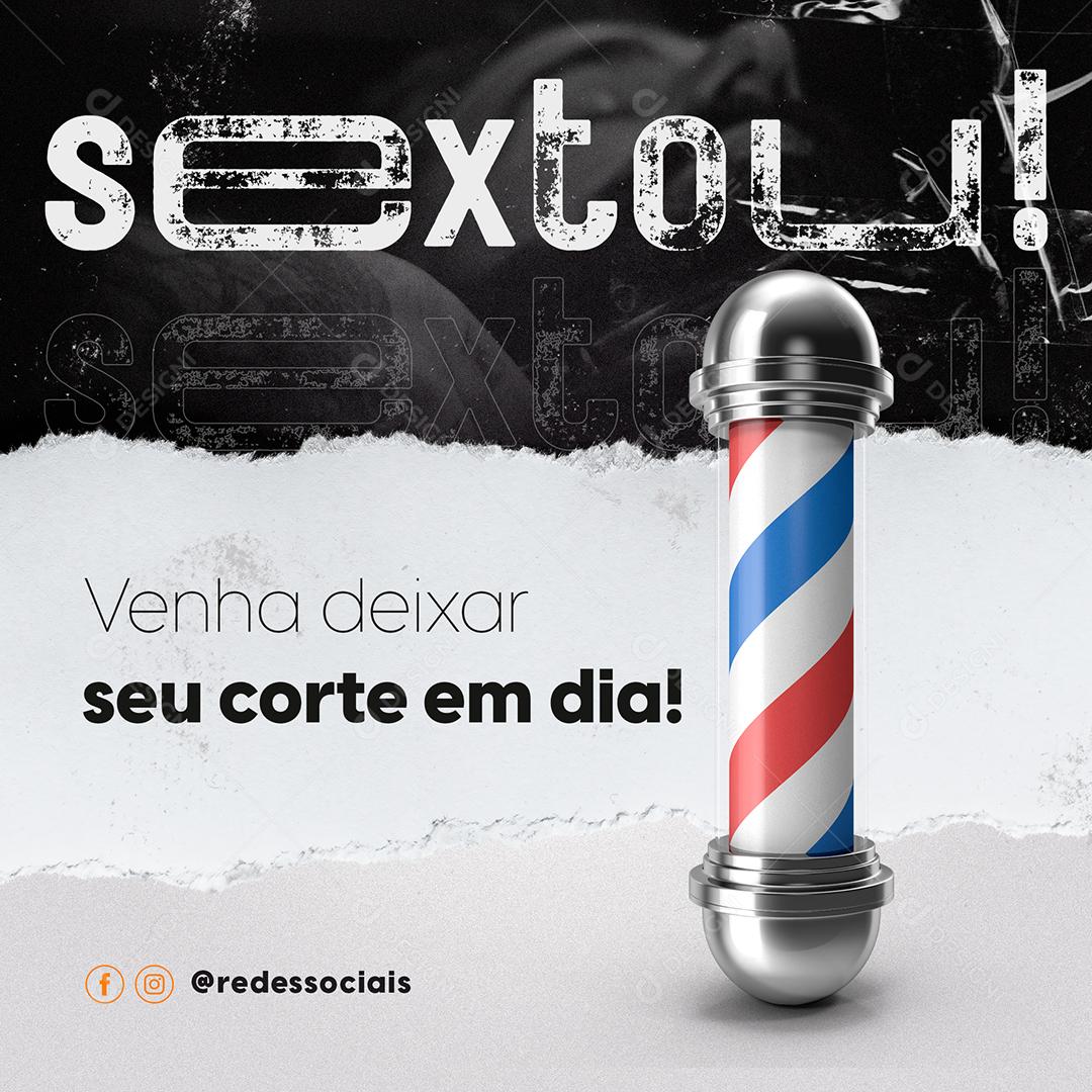 Social Media Barbearia Sextou Venha Deixar Seu Corte em Dias PSD Editável
