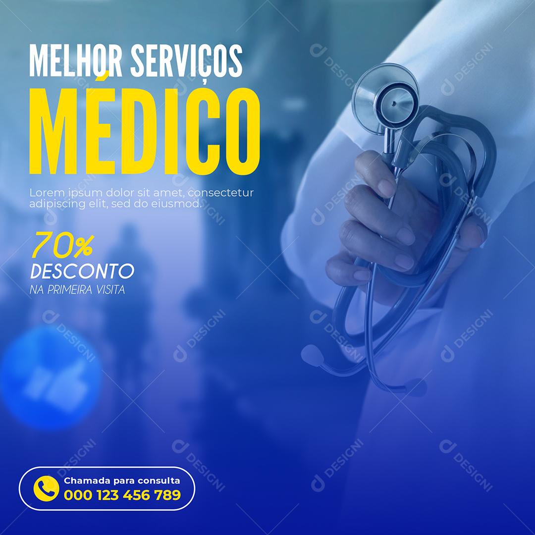 Serviços Médico 70% De Desconto Clínicas Social Media PSD Editável