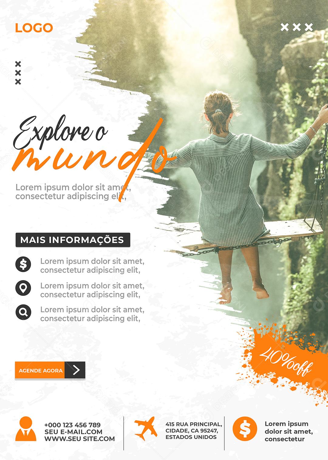 Explore o Mundo Viagem Social Media PSD Editável