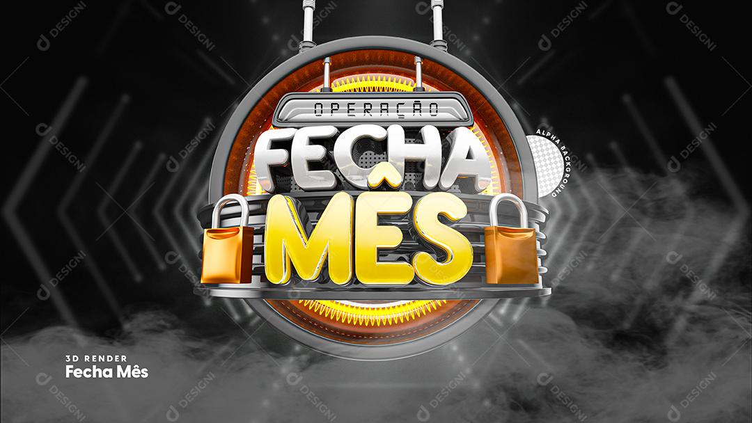 3D Stamp Operation Closes Month Composition PSD