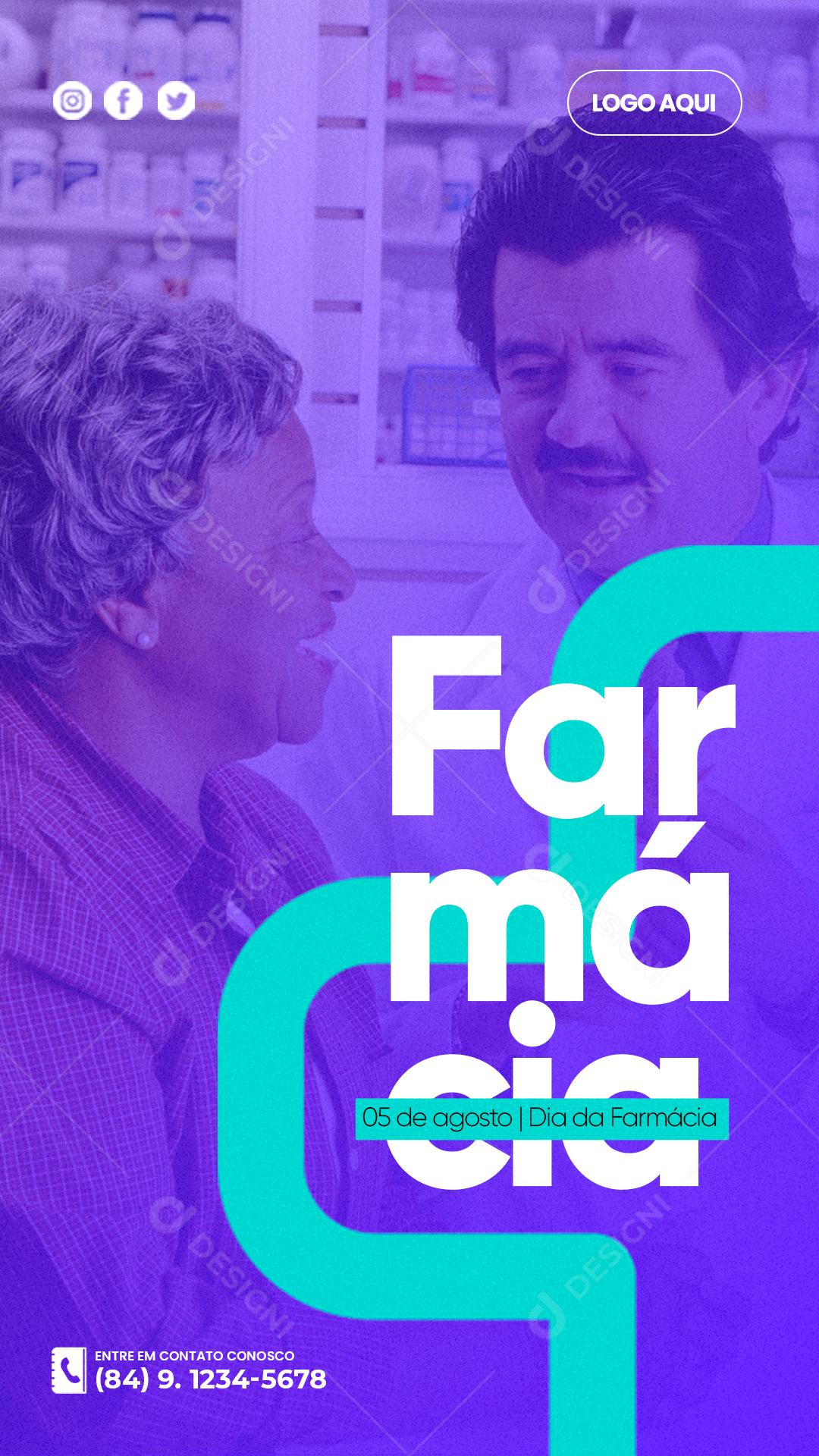 Story Dia da Farmácia 5 de Agosto Social Media PSD Editável