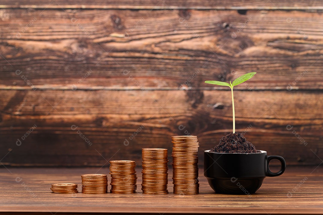 Stacked Coins Show Revenue Growth, Investment Stocks, Savings