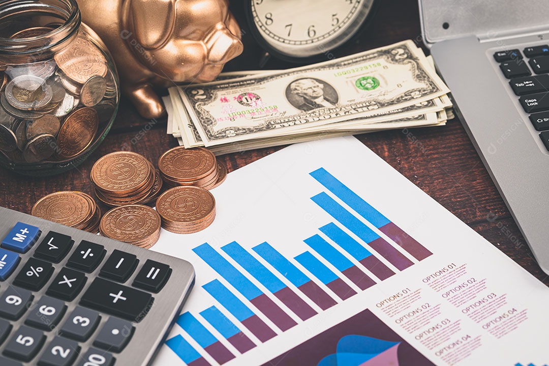 Conceito de economia de investimento, estoque, renda, lucro do negócio