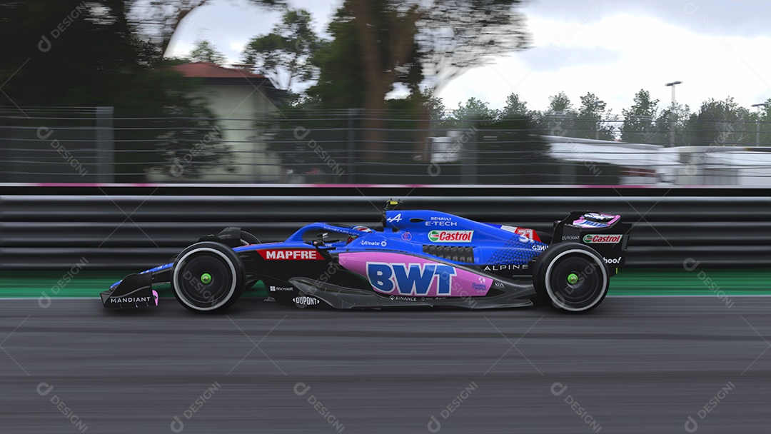 Alpine F1 Car 3D illustration São Paulo, Brasil