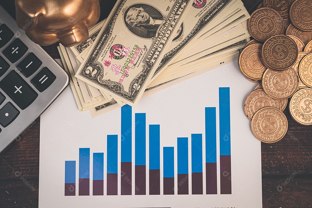 Conceito de economia de investimento, estoque, renda, lucro do negócio