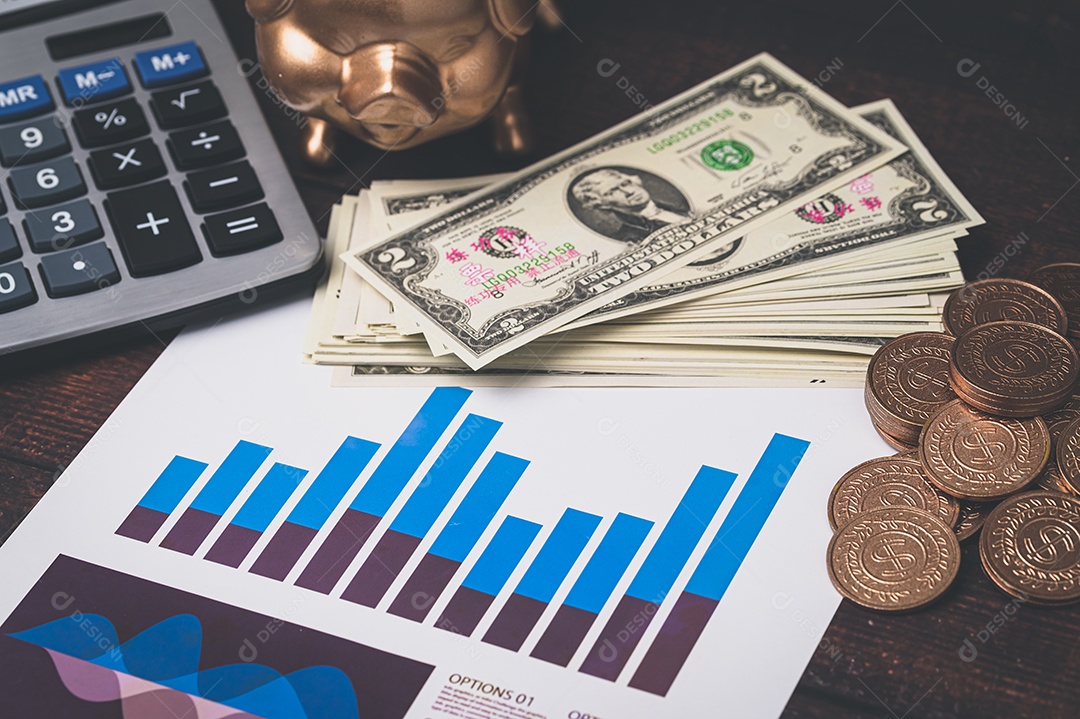 Conceito de economia de investimento, estoque, renda, lucro do negócio