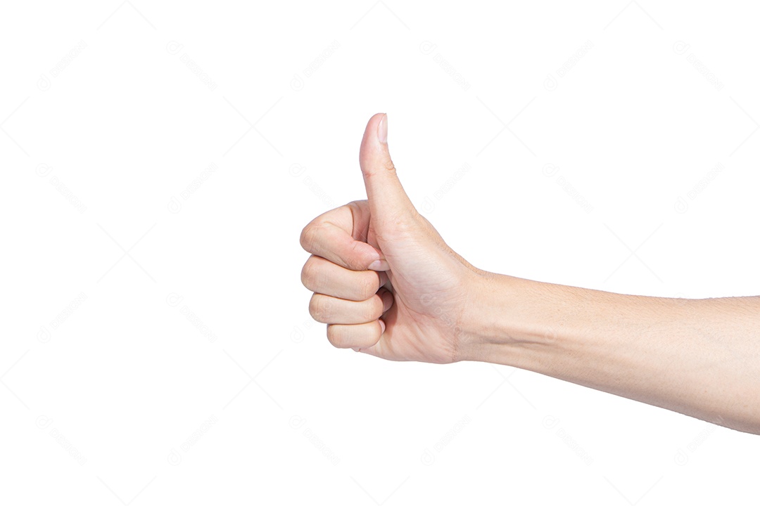 Gestos de mão em um fundo branco