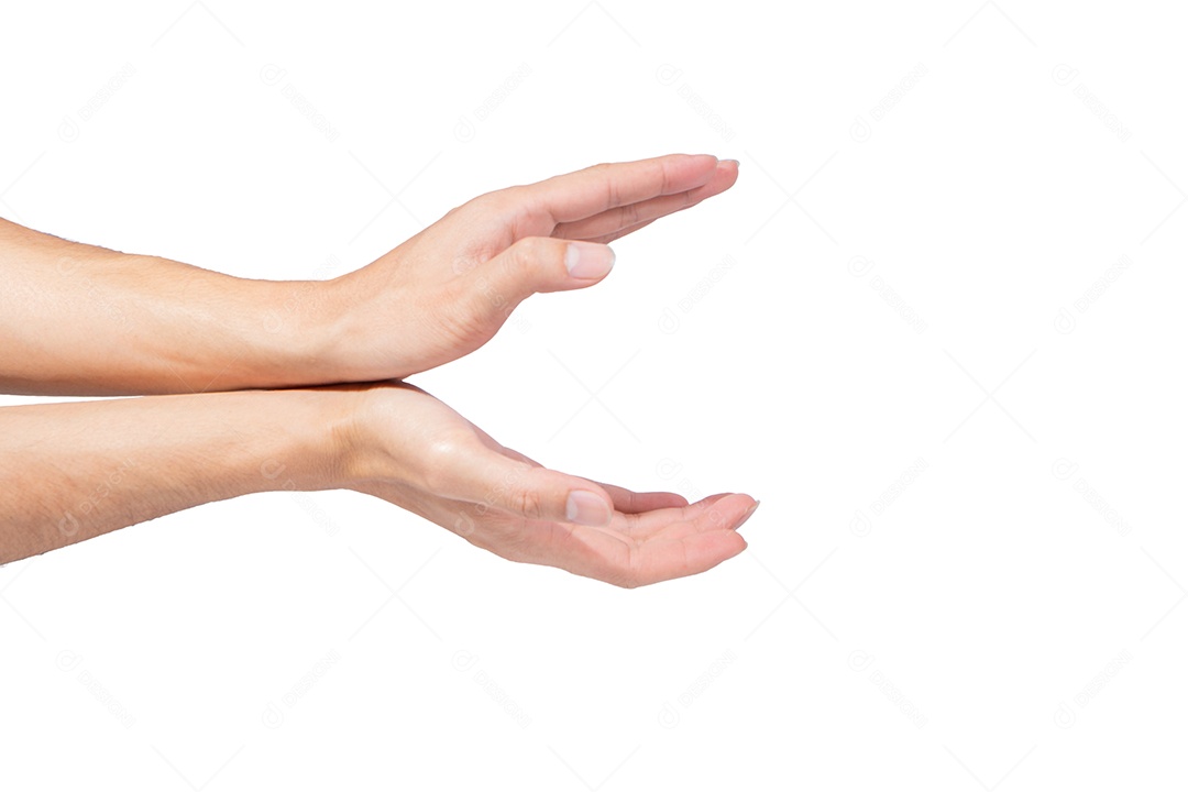 Gestos de mão em um fundo branco