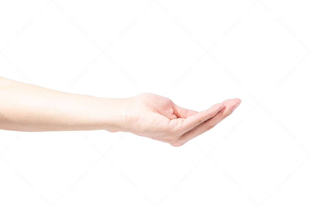 Gestos de mão em um fundo branco