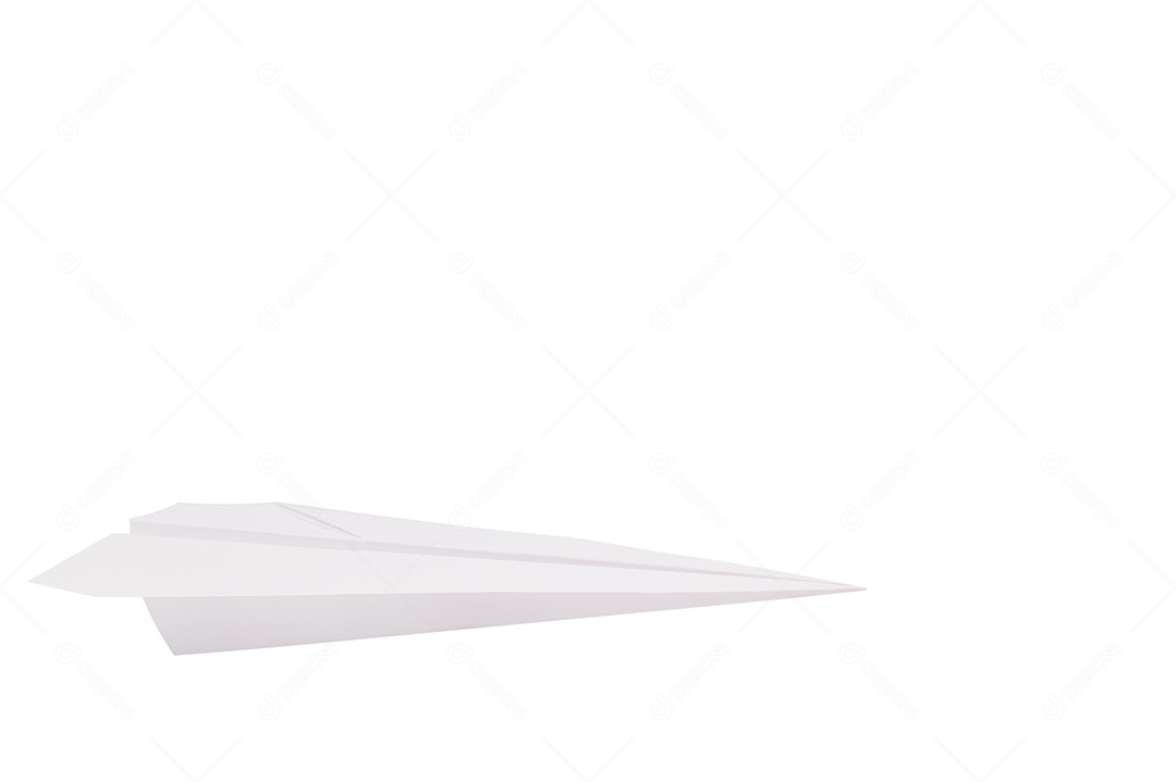 Foguete de papel dobrável contra um fundo branco