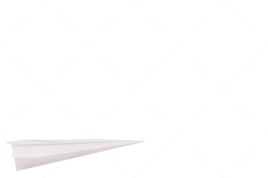 Foguete de papel dobrável contra um fundo branco