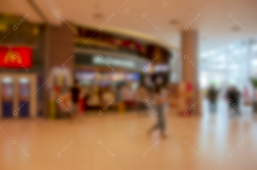 Pessoas desfocadas pedem comida na loja. Use como imagem de fundo.