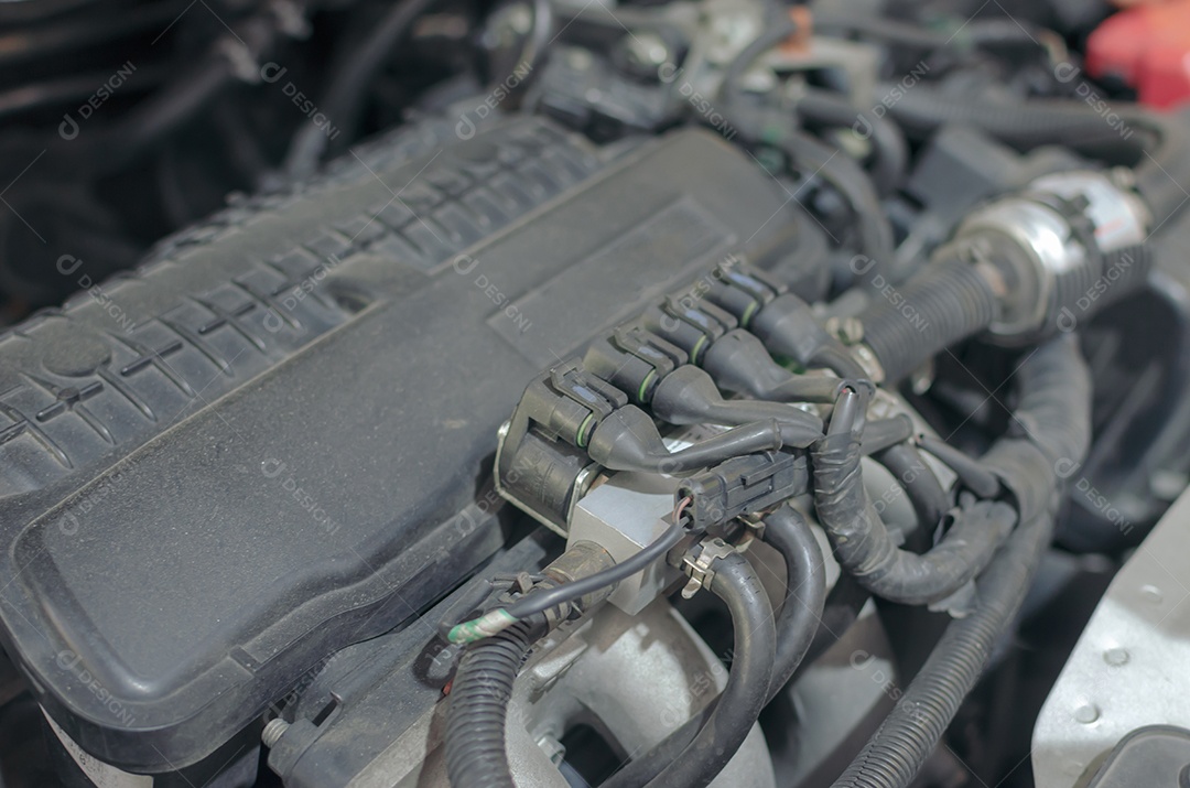 Detalhe do motor de carro novo, moderno .