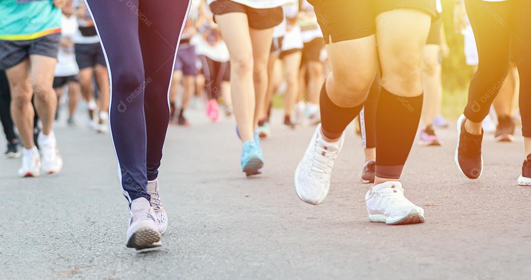 Borrão de movimento de corrida de maratona