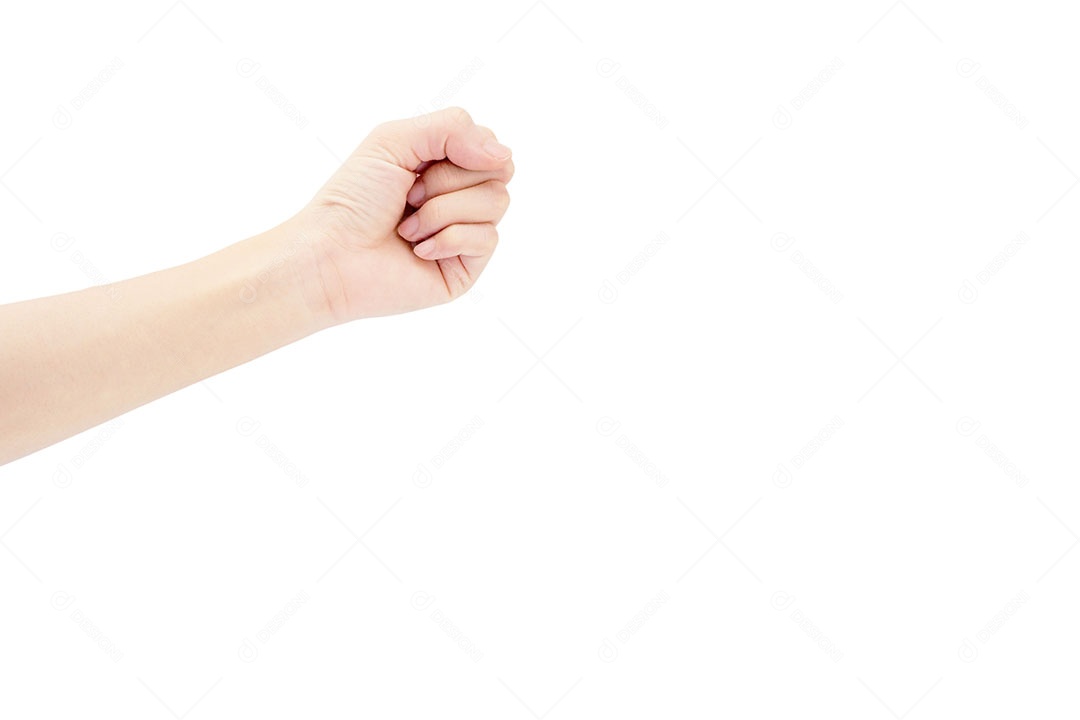 Mãos de pessoa fechada sobre fundo isolado