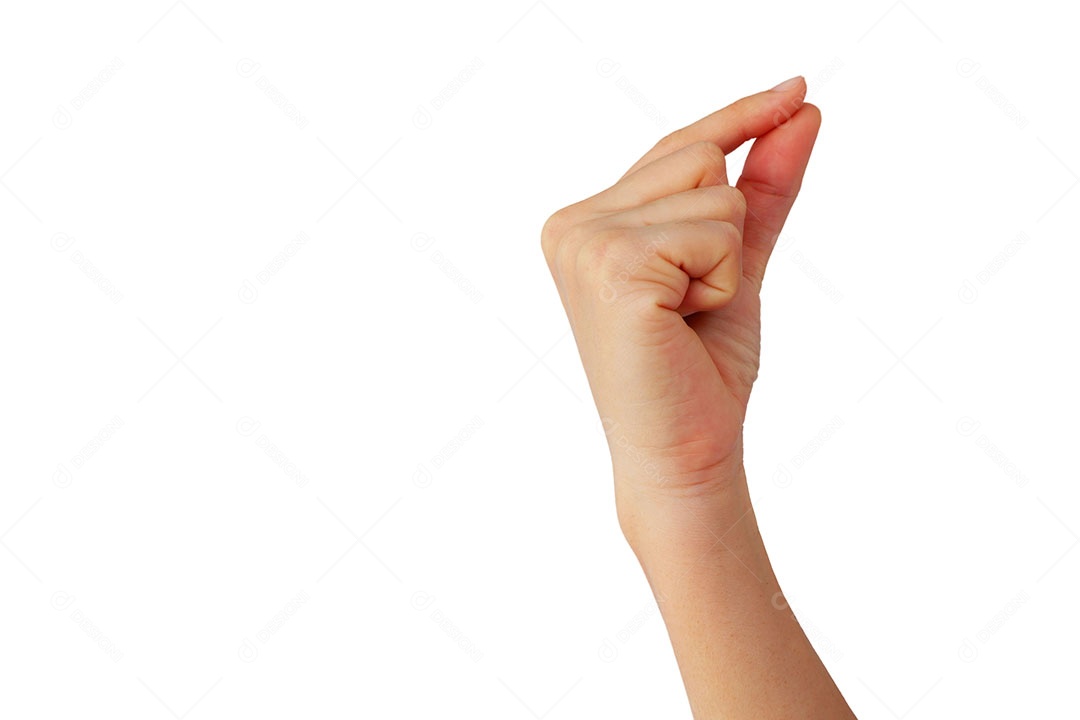 Mãos de pessoa humana dedos sobre fundo isolado branco