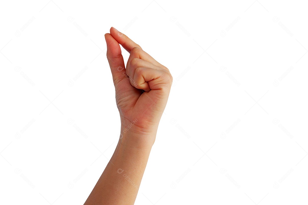 Mãos de pessoa humana dedos sobre fundo isolado branco