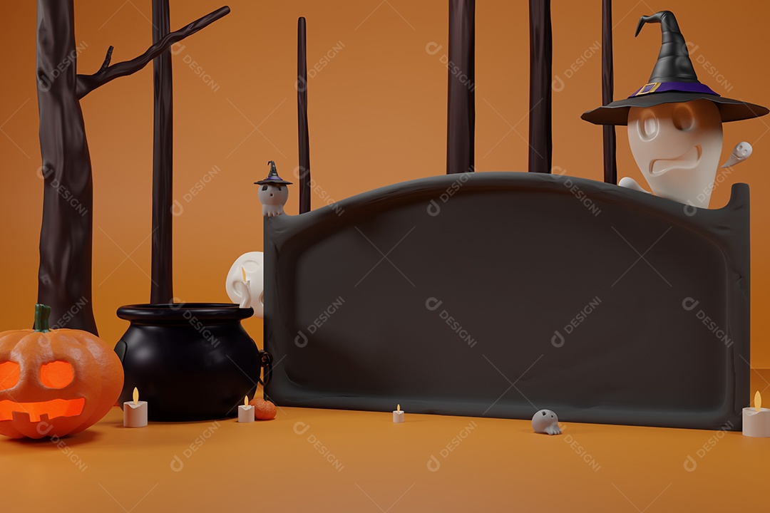 Cenário de Halloween sobre fundo isolado