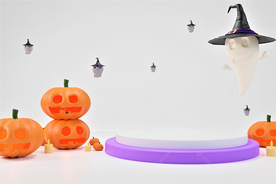 Pódio de Halloween sobre fundo isolado branco