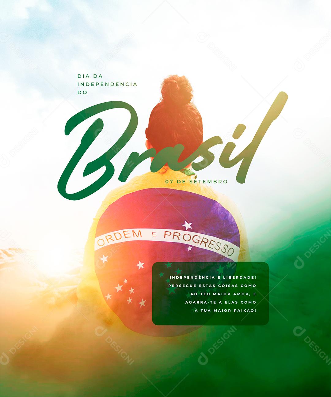 Independência e Liberdade 7 de Setembro Dia da Independência do Brasil Social Media PSD Editável