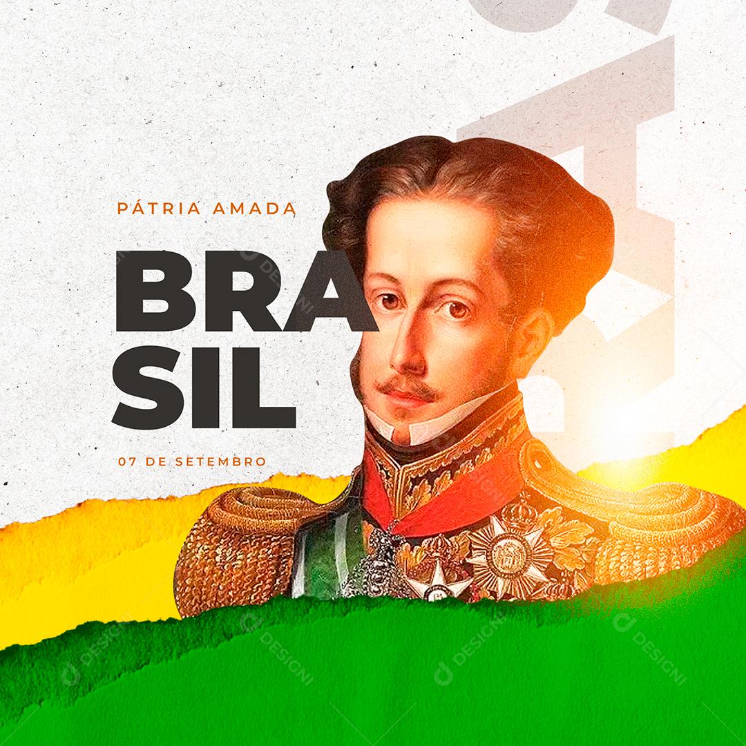 Social Media Pátria amada Brasil Dia da Independência do Brasil 7 de Setembro PSD Editável