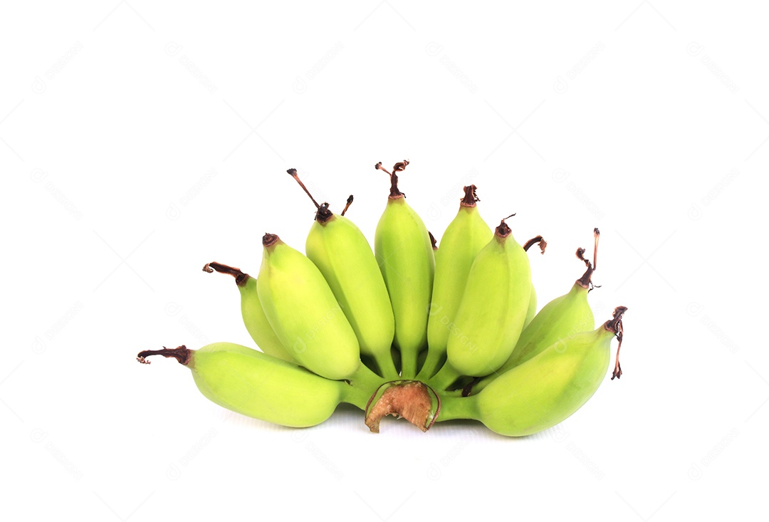 Cacho de banana em fundo branco
