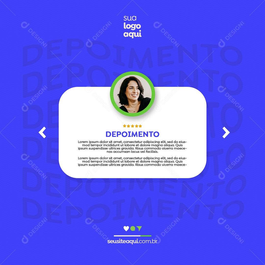 Depoimento Investimento Social Media PSD Editável
