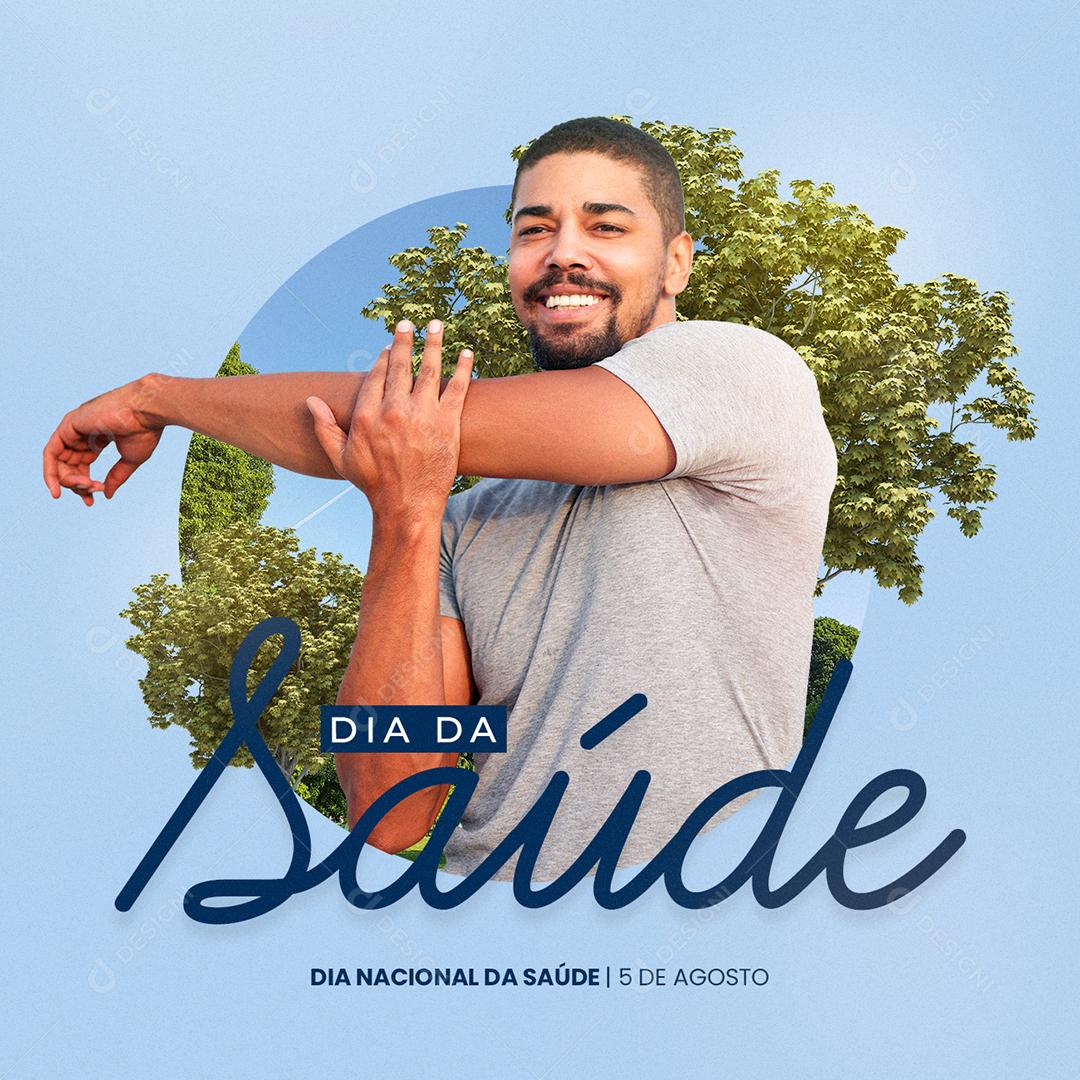 Dia Nacional da Saúde 5  de agosto Social Media PSD Editável
