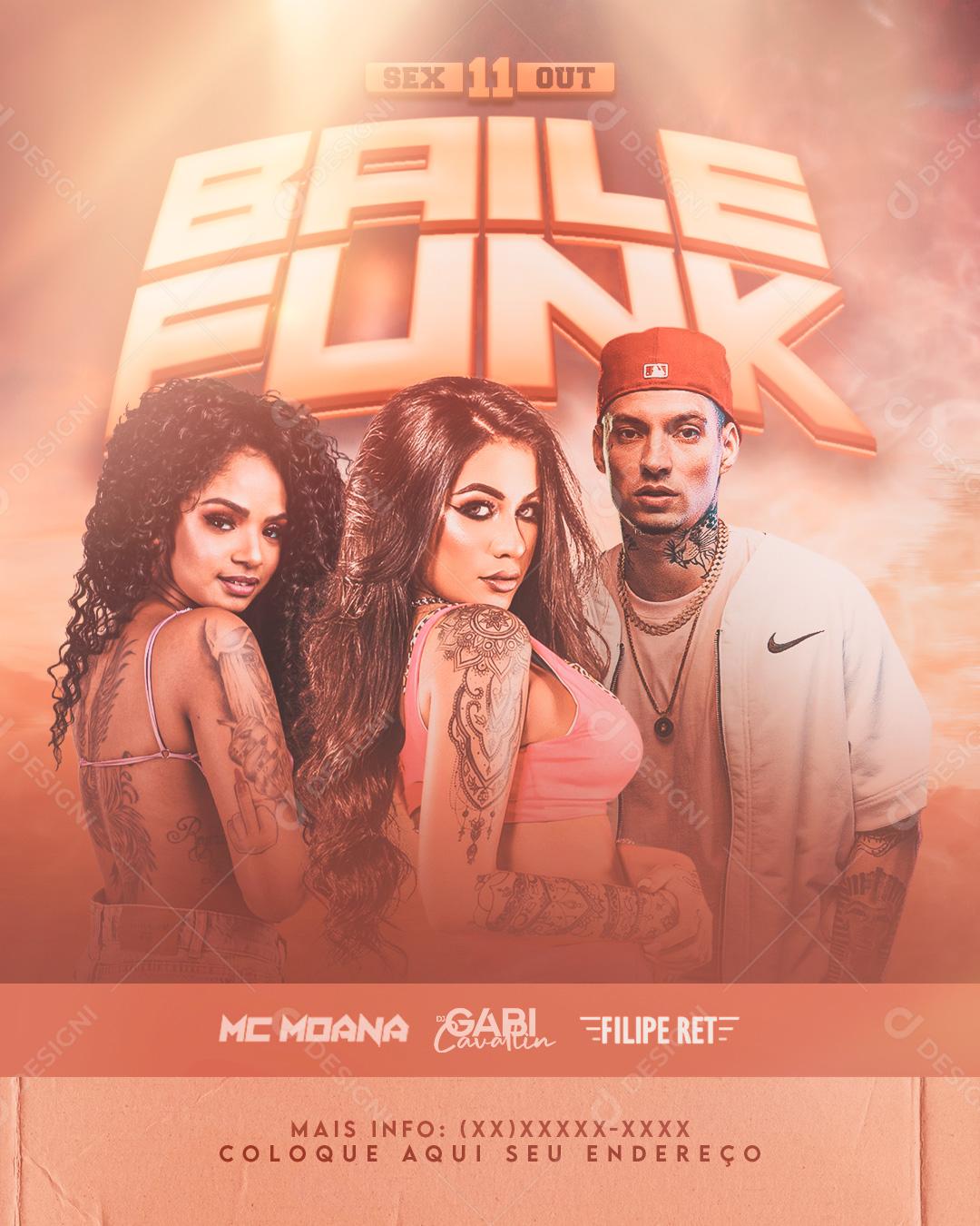 Social Media Flyer Story Baile Funk Cantores PSD Editável