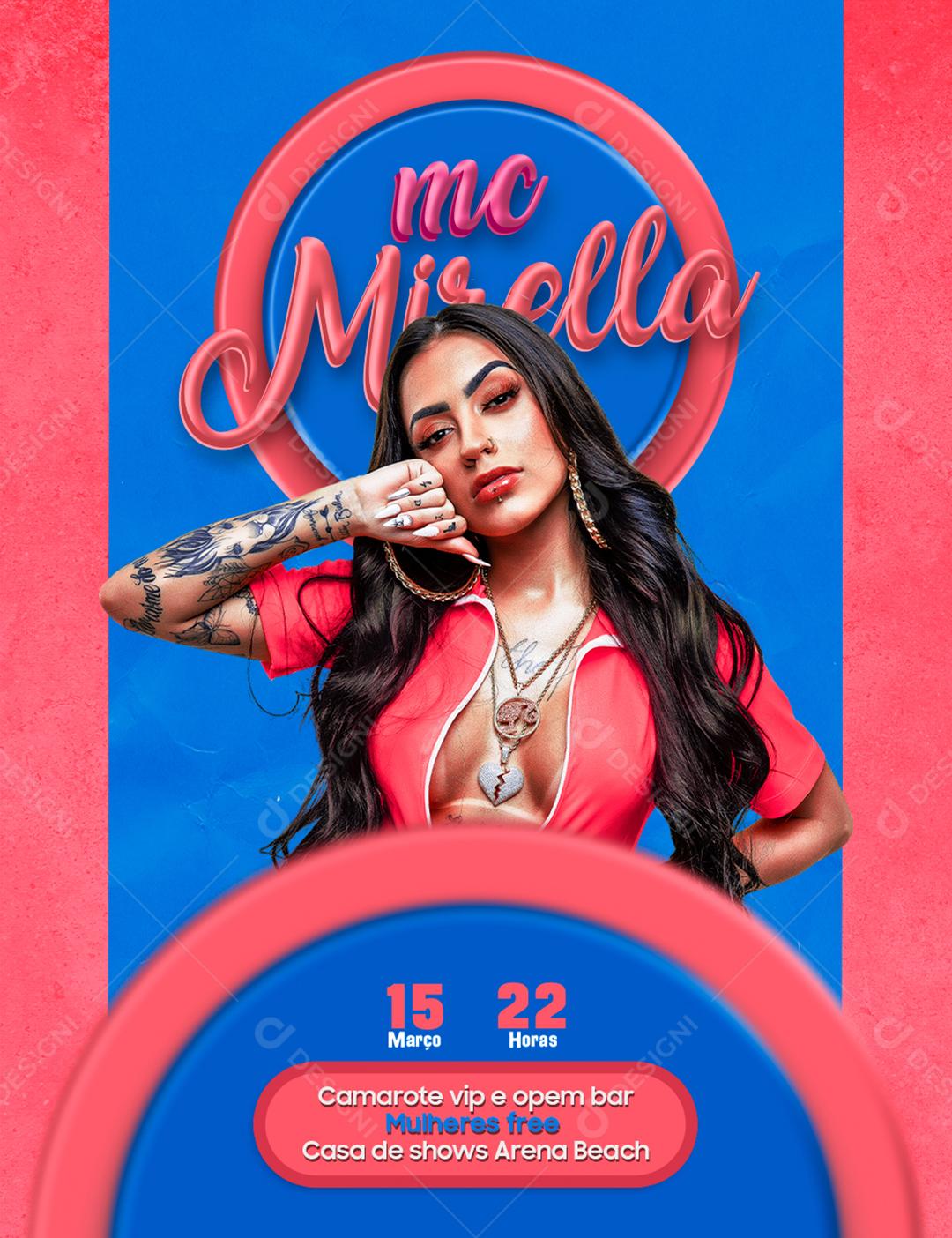 Social Media Flyer Cantora de Funk Mc Mirella PSD Editável