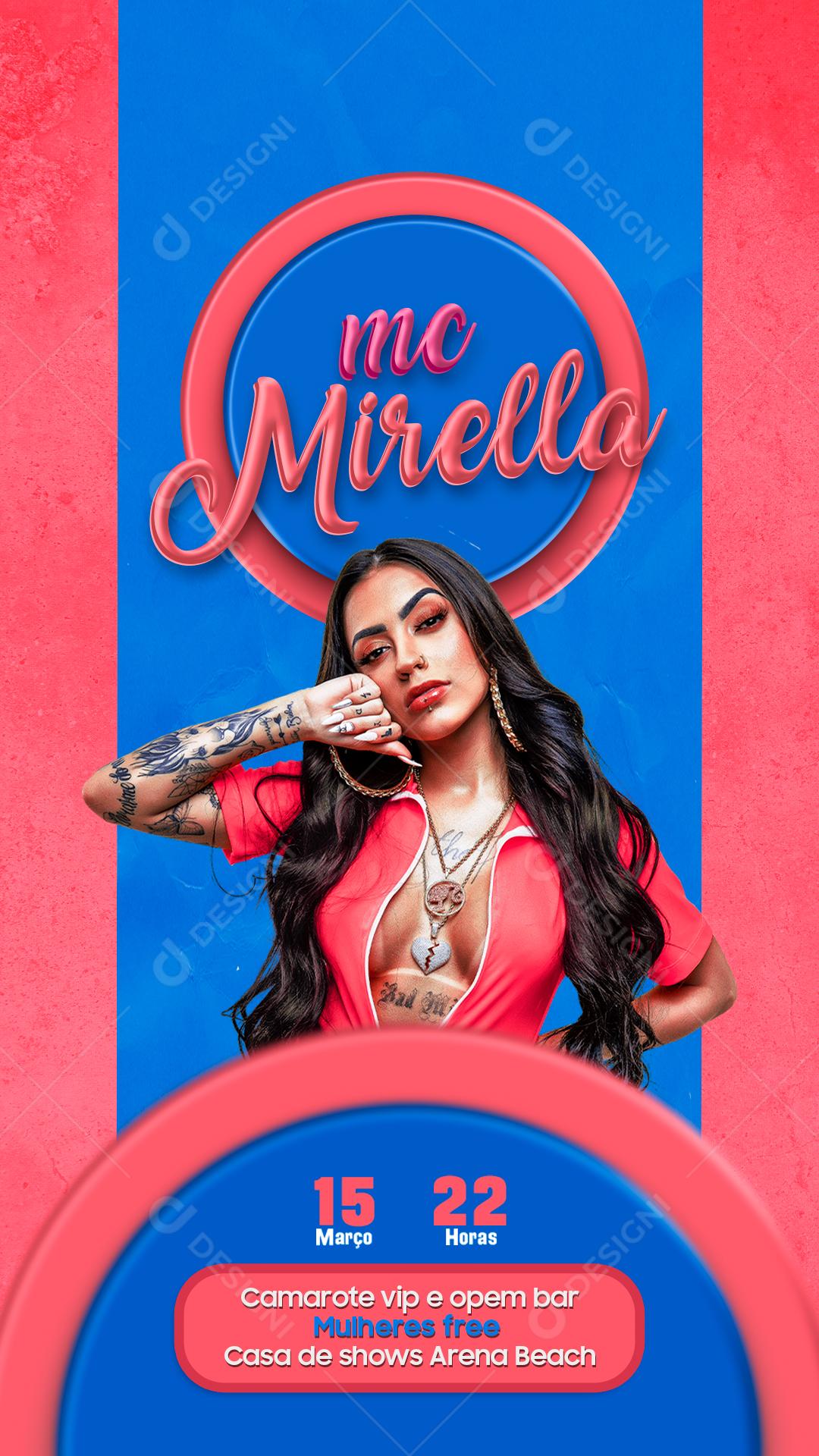 Social Media Funk Story Flyer Cantora de Funk Mc Mirella PSD Editável