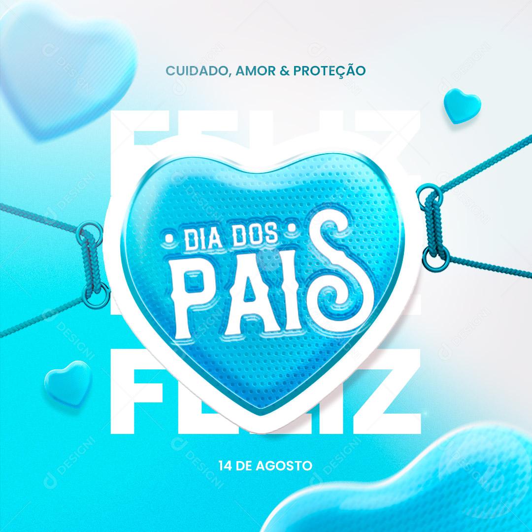 Feliz Dia dos Pais Selo Para Composição PSD Editável