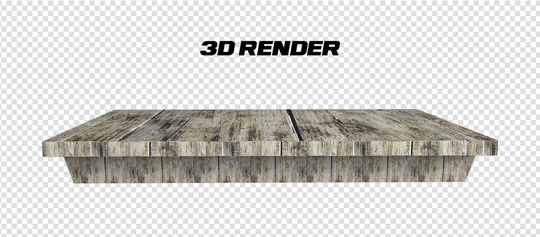 Mesa de Madeira escura Elemento 3D para composição PSD