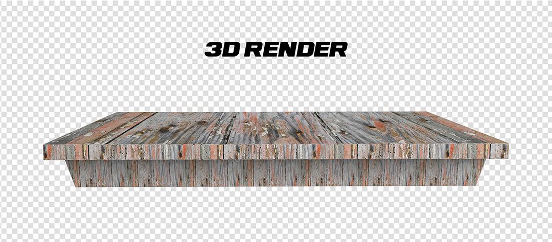 Mesa de Madeira escura Elemento 3D para composição PSD