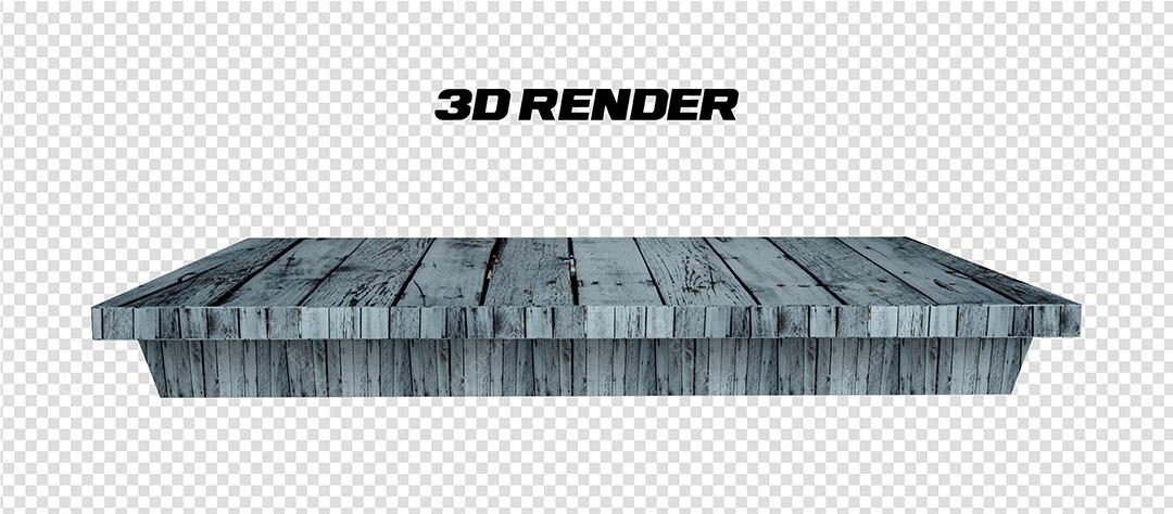 Elemento 3D Mesa de Madeira escura para composição PSD